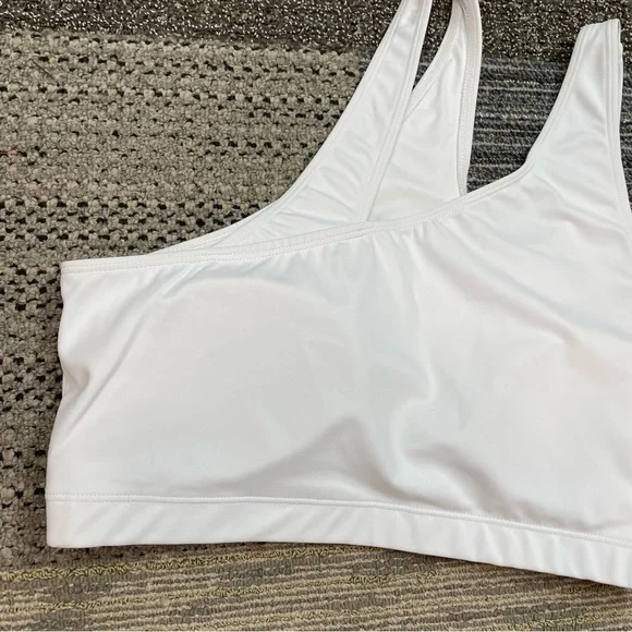 Nubyen X Revolve One Shoulder Sports Bra Sz Large White Cutout - Picture 8 of 10